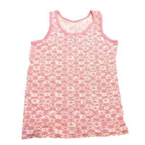 Old Navy Juniors Size Medium M Pink White Tank Top 100% Cotton Summer Beach
